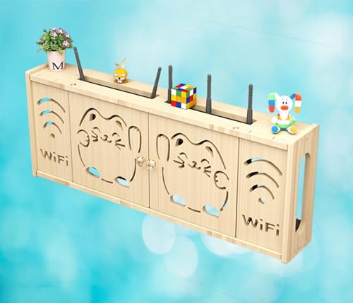 GUIXAN WiFi Router Storage Box Large Router Bracket Floating Shelves Wall Storage Box Floating Shelf Bracket,B-71x28cm von GUIXAN