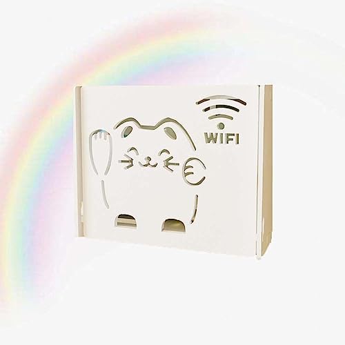GUIXAN WiFi Router Storage Shel Wireless WiFi Router Shelf Storage Box Wall Storage Box Floating Shelf Bracket,B24x8.5x20cm von GUIXAN
