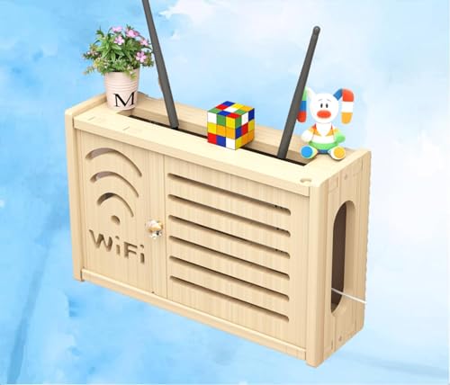 GUIXAN WiFi Router Wall Shelf WiFi Router Storage Box Floating Shelves Wall Shelf for Cable Box Cord Storage Box,C-36x24cm von GUIXAN