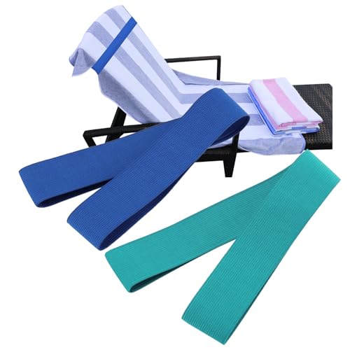 Strandtuchhalter Clips, Strandstuhl-Handtuchbänder, Handtuchbänder für Strand, Strandzubehör, elastisch, verdickt, multifunktional, elastischer Strandtuchhalter, für Sommer Strand Zubehör (2PCS) von GUIZIYAO