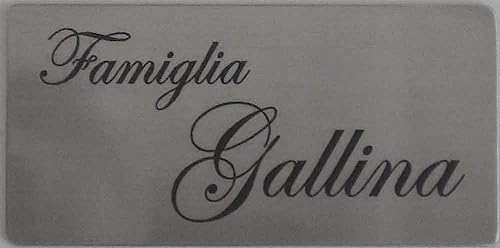 GUIZZO Creart - Externe Hausnummer und Personalisiertes Türschild aus Edelstahl, Personalisiertes Türschild, Hausnummernschild, Namensschild, Schild mit Eingraviertem Namen 10x5H cm, Made in Italy von GUIZZO creart