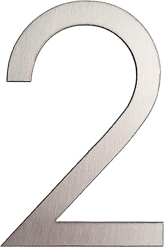GUIZZO Creart - Externer Edelstahl Hausnummer Buchstabe - 2, 6,7x10H cm - Zeichen/und Buchstaben - Hausnummern, Handgefertigt Hausnummer Türschild und Namensschild, Made in Italy von GUIZZO creart