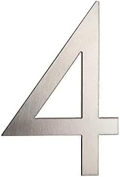 GUIZZO Creart - Externer Edelstahl Hausnummer Buchstabe - 4, 5,4x8H cm - Zeichen/und Buchstaben - Hausnummern, Handgefertigt Hausnummer Türschild und Namensschild, Made in Italy von GUIZZO creart