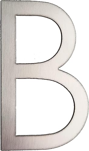 GUIZZO Creart - Externer Edelstahl Hausnummer Buchstabe - B, 5,9x10H cm - Zeichen/und Buchstaben - Hausnummern, Handgefertigt Hausnummer Türschild und Namensschild, Made in Italy von GUIZZO creart