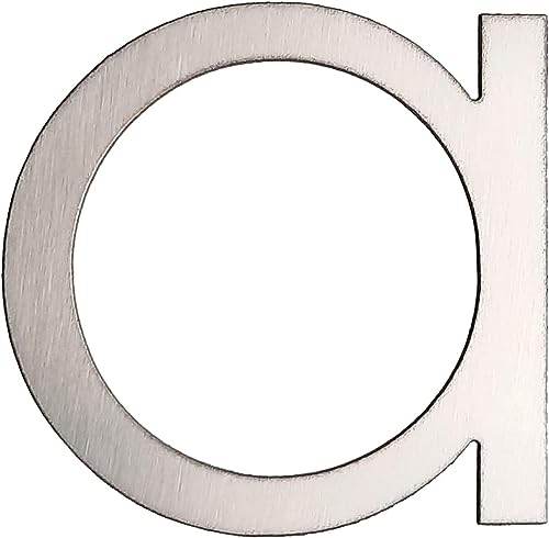 GUIZZO Creart - Externer Edelstahl Hausnummer Buchstabe - a, 7,7x10H cm - Zeichen/und Buchstaben - Hausnummern, Handgefertigt Hausnummer Türschild und Namensschild, Made in Italy von GUIZZO creart