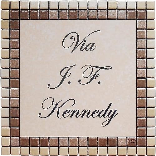 GUIZZO Creart - Personalisierte Hausnummer aus Keramik für den Außenbereich Personalisiertes Straßen Namensschild mit Mosaikrahmen, Personalisiertes Haustürschild Made in Italy 20x20 Beige/Braun GUIZZO Creart - Personalisierte Hausnummer aus Keramik für den Außenbereich Personalisiertes Straßen Namensschild mit Mosaikrahmen, Personalisiertes Haustürschild Made in Italy 20x20 Beige/Braun von GUIZZO creart