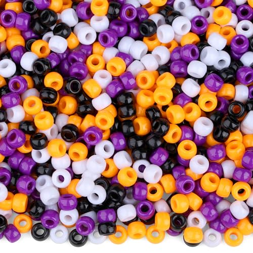 GUJOXILA 1000 Stück Halloween Basteln Perlen Pony Beads für Armbänder Kandi Beads Große Loch 6x9mm Perlen Set für Halloween Schmuck Deko Party DIY Zubehör GUJOXILA 1000 Stück Halloween Basteln Perlen Pony Beads für Armbänder Kandi Beads Große Loch 6x9mm Perlen Set für Halloween Schmuck Deko Party DIY Zubehör von GUJOXILA