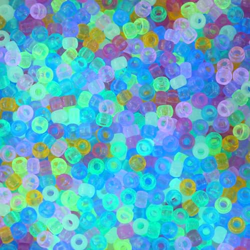 GUJOXILA 1000 Stück Pony Perlen Mehrfarbig Leuchtende Perlen mit Zum Auffädeln Große Loch 6x9mm Glow in The Dark Beads Set für Armbänder GUJOXILA 1000 Stück Pony Perlen Mehrfarbig Leuchtende Perlen mit Zum Auffädeln Große Loch 6x9mm Glow in The Dark Beads Set für Armbänder von GUJOXILA