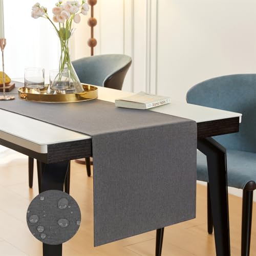 GUJOXILA Modern Tischläufer Grau 40 x 240 cm Tischläufer Wasserabweisend Abwaschbar Leinenoptik Küche Esstisch Dunkelgrau Tisch Dekoration für Hochzeiten Drinnen Urlaub Party Dekor GUJOXILA Modern Tischläufer Grau 40 x 240 cm Tischläufer Wasserabweisend Abwaschbar Leinenoptik Küche Esstisch Dunkelgrau Tisch Dekoration für Hochzeiten Drinnen Urlaub Party Dekor von GUJOXILA