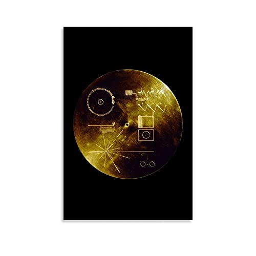 Voyager Goldene Schallplatte Musik, Vintage, minimalistisch, Leinwand-Kunst-Poster und Wandkunst, Bild, Druck, moderne Familie, Schlafzimmer, Dekoration, Poster, 60 x 90 cm von GUKEY
