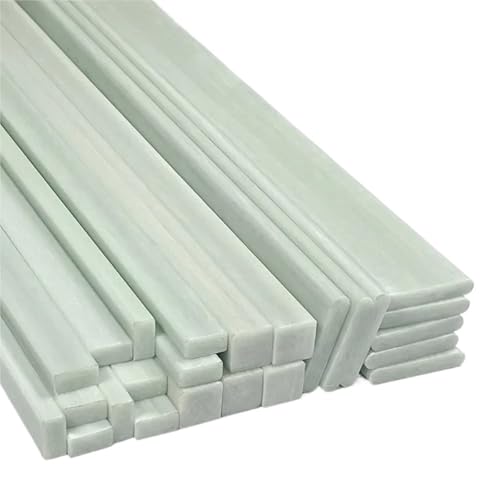 2 Stück 500 mm weiße Fiberglas-Flachquadrat-Feststangen - glasfaserverstärkter Kunststoff-Verstrebungsstreifen for Golftaschen und Heimwerkerprojekte(2x2x500mm) von GUKFJLZRT