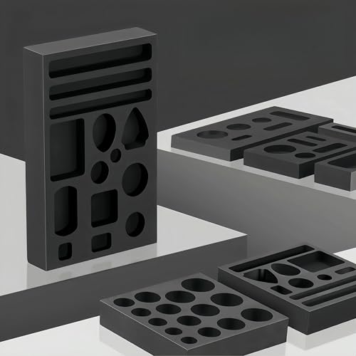 Hochreiner Graphittiegel for Schmelzen von Gold und Silber – 3000 °C hitzebeständig mit Griff – 1 Stück(4-hole water-drop type) von GUKFJLZRT