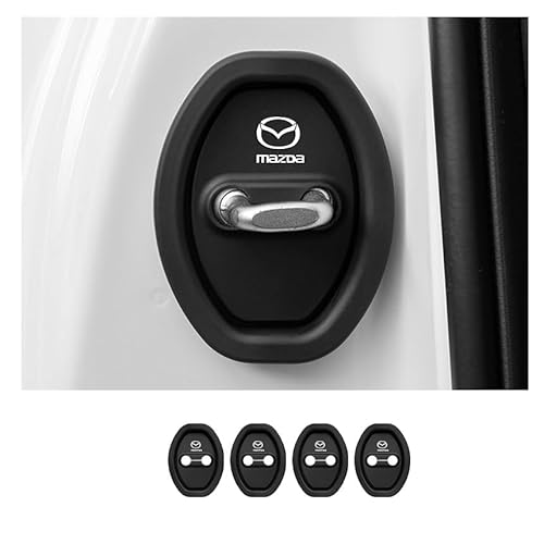GUKKO 4 Stück Auto Türschloss Abdeckung für Mazda CX-30 2020-2023, Selbstklebend Leise Stoßdämpfer-Pads Dekoratives für Fahrzeugtürschlösser von GUKKO