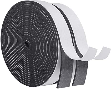 Dichtungsband Selbstklebend für Türen Fenster 20mm(B) x3mm(D)/10m(L) Schaumstoffband Türdichtung Fenster, Gummidichtung für Kollision Siegel Schalldämmung (2 Rollen von je 5m lang, Schwarz) von GUKOY