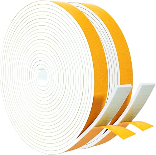 Dichtungsband Selbstklebend Türdichtung für Türen Fenster, 20mm(B) x3mm(D)/10m(L) Schaumstoffband Gummidichtung für Kollision Siegel Schalldämmung Weiß von GUKOY