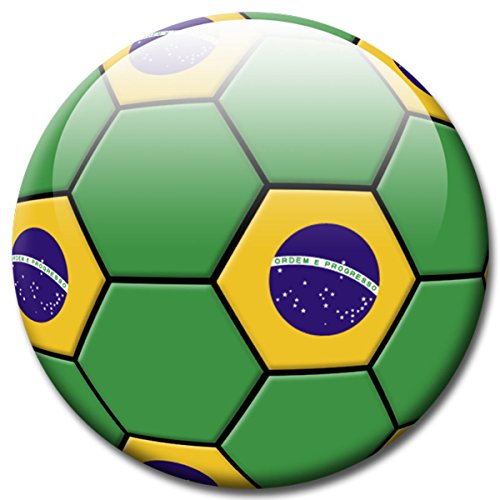 Fußball Fan Magnet Länderflagge Brasilien Ø 5 cm Kühlschrankmagnet mit innovativem Motiv für Magnettafel Pinnwand Magnetpinnwand Memoboard Whiteboard - Original Magnete von GUMA Magneticum