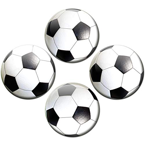 Kühlschrankmagnete Fußball 4er Geschenk Set Magnete für Magnettafel Kinder stark groß Ø 50 mm Schwarz Weiß von GUMA Magneticum