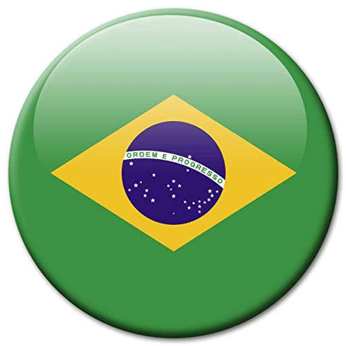 Kühlschrankmagnet Brasilien Flaggen Magnet Länder Reise Souvenir Flagge Brazil für Kühlschrank stark groß 50 mm von GUMA Magneticum