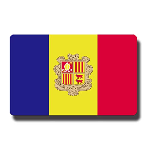 Kühlschrankmagnet Flagge Andorra - 85x55 mm - Metall Magnet mit Motiv Länderflagge von GUMA Magneticum