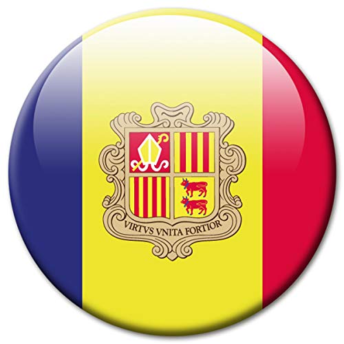 Kühlschrankmagnet Flagge Andorra Magnet Länder Flaggen Reise Souvenir für Kühlschrank stark groß 50 mm von GUMA Magneticum