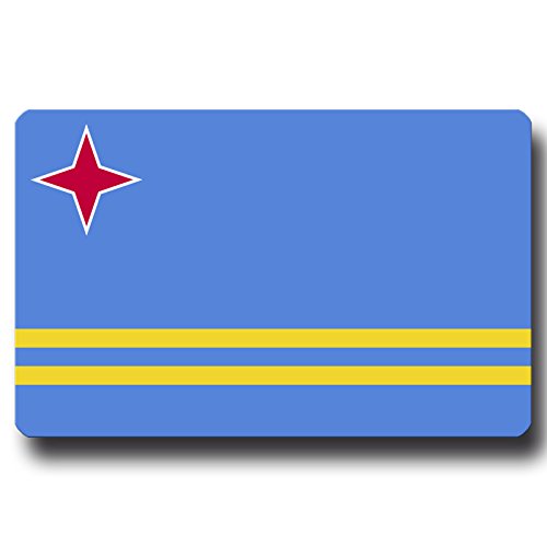 Kühlschrankmagnet Flagge Aruba - 85x55 mm - Metall Magnet mit Motiv Länderflagge von GUMA Magneticum
