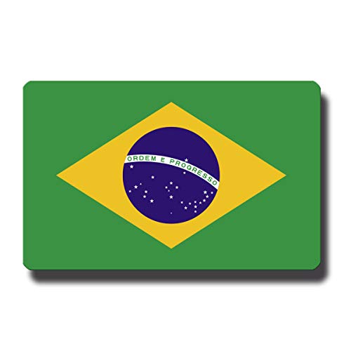 Kühlschrankmagnet Flagge Brasilien - 85x55 mm - Metall Magnet mit Motiv Länderflagge von GUMA Magneticum