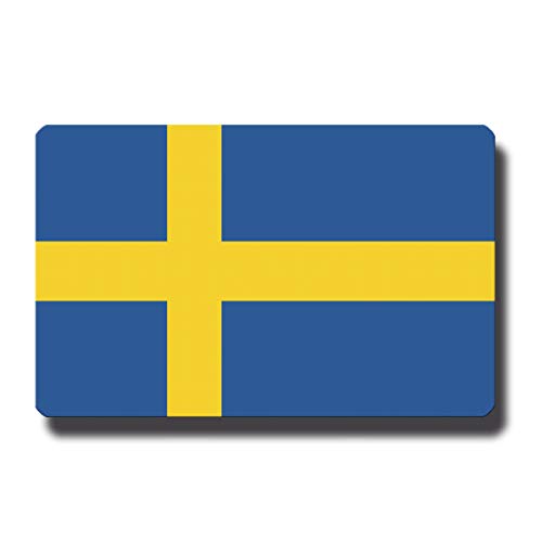 Kühlschrankmagnet Flagge Schweden - 85x55 mm - Metall Magnet mit Motiv Länderflagge für Kühlschrank Reise Souvenir von GUMA Magneticum