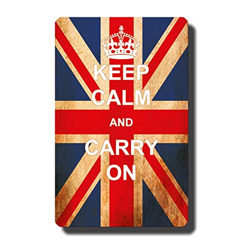 Kühlschrankmagnet Flagge UK mit Spruch Keep Calm Deko Geschenk Magnet Union Jack stark für Magnettafel Kühlschrank von GUMA Magneticum