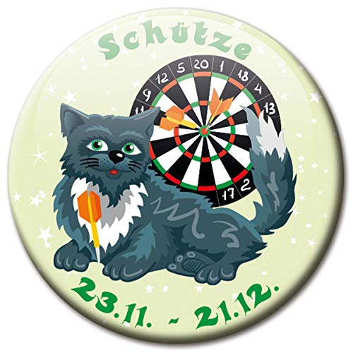 Kühlschrankmagnet Sternzeichen Schütze Spruch Magnet Katze lustig für Katzenliebhaber Kühlschrank stark groß 50 mm Kühlschrankmagnet Sternzeichen Schütze Spruch Magnet Katze lustig für Katzenliebhaber Kühlschrank stark groß 50 mm von GUMA Magneticum