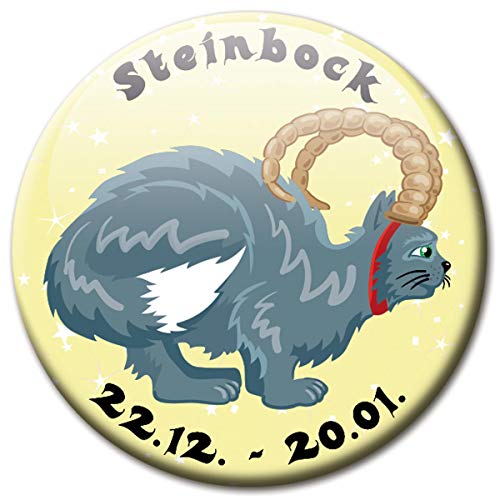 Kühlschrankmagnet Sternzeichen Steinbock Spruch Magnet Katze lustig für Katzenliebhaber Kühlschrank stark groß 50 mm von GUMA Magneticum