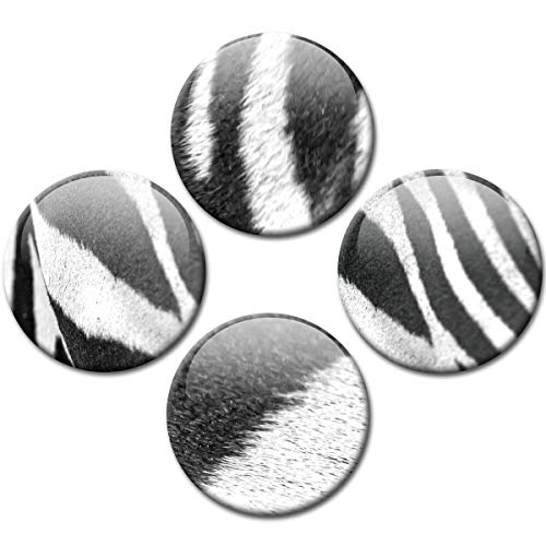 Kühlschrankmagnete Zebra Streifen 4er Geschenk Set Tier Fell Optik Magnete für Magnettafel stark groß Ø 50 mm von GUMA Magneticum