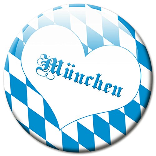 Kühlschrankmagnet Stadt München Raute mit Herz Geschenk Magnet Fan Städte Souvenir für Magnettafel stark groß Ø 50 mm von GUMA Magneticum