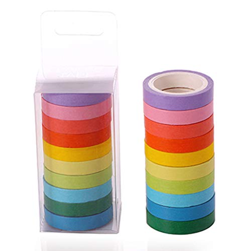 GUMEI 10Pcs / Lot Macarons Masking Washi Tape Set DIY Basteldekor Scrapbooking Tape für Tagebuchalbum Briefpapier Schulbedarf 10color von GUMEI
