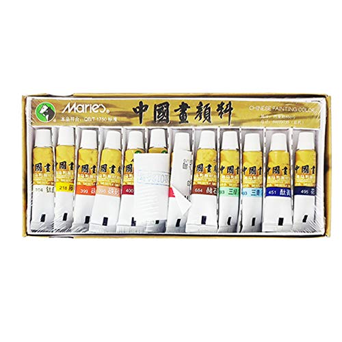 GUMEI 18.12.24/36 Farben 5 / 12ml Chinesisches Malpigment Aquarell Malwerkzeug von GUMEI