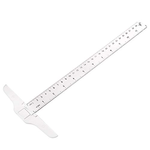 GUMEI 30 cm / 12"Kunststoff T-Quadrat metrisches Lineal cm/Zoll Doppelseiten-Messwerkzeug von GUMEI