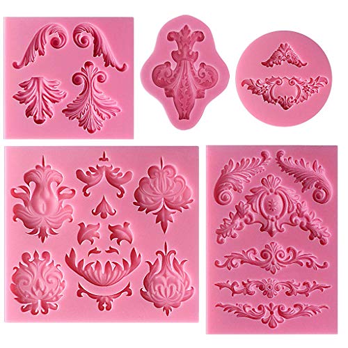 GUMEI 5pcs Barock Stil Spitze Fondant Silikonform für Kuchen Cupcake Schmuck Dekor von GUMEI