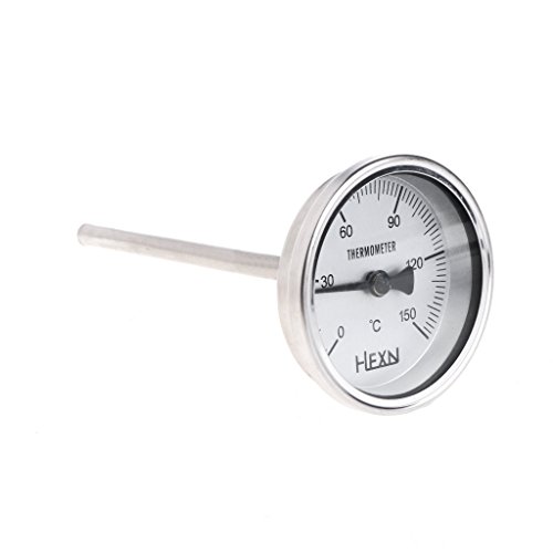 GUMEI Bimetall-Thermometer aus rostfreiem Stahl 1 / 4PT Gewinde L = 100 mm 0~50 ~ 300 ? WSS-303 von GUMEI