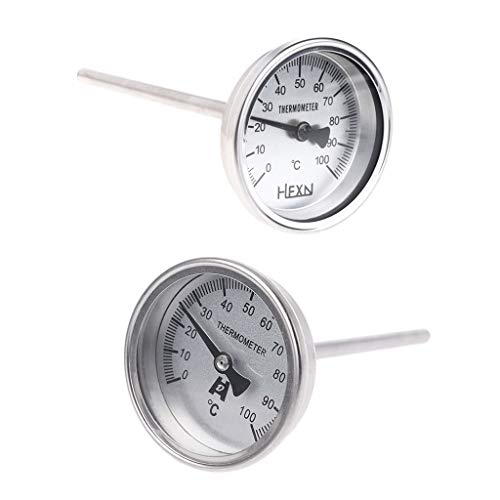 GUMEI Bimetall-Thermometer aus rostfreiem Stahl 1 / 4PT Gewinde L = 100 mm 0~50 ~ 300 ? WSS-303 von GUMEI