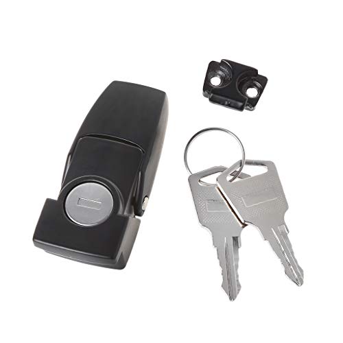 GUMEI Schrank schwarz beschichteter Metall-Hasp-Verschluss DK604 Sicherheits-Kippschloss mit Zwei Schlüsseln von GUMEI