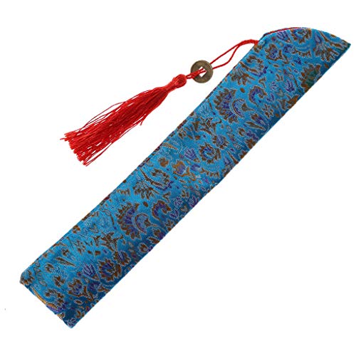 GUMEI Silk Folding Chinesische Hand Fan Tasche Mit Quaste Staubdichter Halter Protector Pouch Case Cover Retro Style von GUMEI