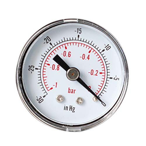 GUMEI Vakuummeter für Luft, Heizöl oder Wasser 40 mm 0/30 "Hg & 0 / -1 Bar 1/8" BSPT Zurück von GUMEI