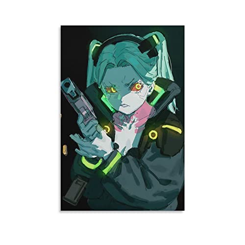 GUNDE Cyberpunk Edgerunners Poster, beliebte Anime-Poster, Rebecca ACG, Leinwandkunst, Poster und Wandkunst, Bilddruck, moderne Familiendekoration, Poster, 30,5 x 45,7 cm (76,2 x 10,2 cm) von GUNDE