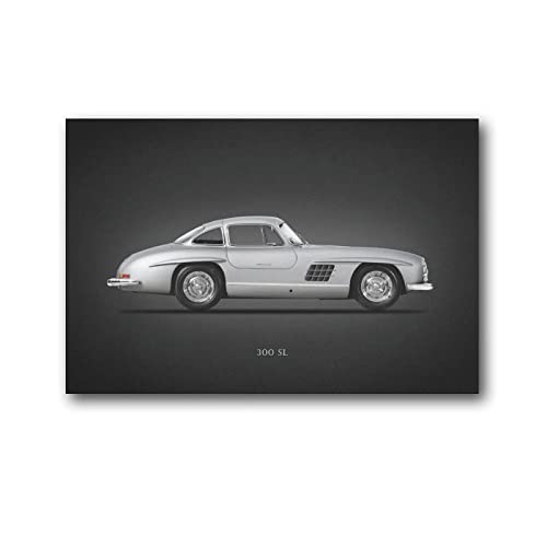 Mercedes Benz 300 SL Poster, coole Kunstwerke, Malerei, Wandkunst, Leinwanddruck, hängende Bilder, Poster, 40 x 60 cm von GUNDE
