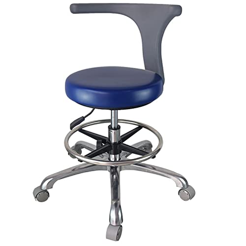 GUNEL Drehhocker Rollbarer medizinischer Zahnhocker mit Fußstütze und bequemer Rückenlehne, Verstellbarer Zahnarzt-Arbeitsstuhl für Büro, Küche, Geschäft, Labor, Heimkrankenhaus (Color : D) von GUNEL