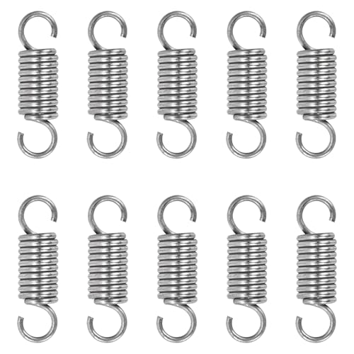 GUNGY Zugfedern mit Haken Edelstahl Zugfeder Spannfeder 25mm Außendurchmesser 8mm Drahtdurchmesser 1,2 mm Maximale Zugkraft 4,20kg 1,2x8x25mm 10 Stück von GUNGY