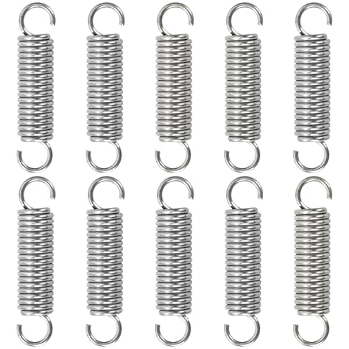 GUNGY Zugfedern mit Haken Edelstahl Zugfeder Spannfeder 35mm Außendurchmesser 8mm Drahtdurchmesser 1,2 mm Maximale Zugkraft 4,20kg 1,2x8x35mm 10 Stück von GUNGY