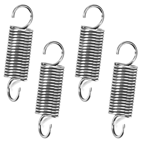 GUNGY Zugfedern mit Haken Edelstahl Zugfeder Spannfeder 45mm Außendurchmesser 12mm Drahtdurchmesser 1,4 mm Hakenwinkel 90 Grad Maximale Zugkraft 4,9kg 1,4x12x45mm 4 Stück von GUNGY