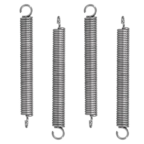 GUNGY Zugfedern mit Haken Edelstahl Zugfeder Spannfeder 55mm Außendurchmesser 6mm Drahtdurchmesser 1,0mm Hakenwinkel 90 Grad Maximale Zugkraft 3,4kg 1,0x6x55mm 10Stück von GUNGY