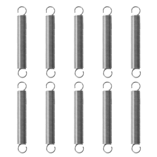GUNGY Zugfedern mit Haken Edelstahl Zugfeder Spannfeder 55mm Außendurchmesser 8mm Drahtdurchmesser 1,0 mm Maximale Zugkraft 2,81kg 1,0x8x55mm 10 Stück von GUNGY