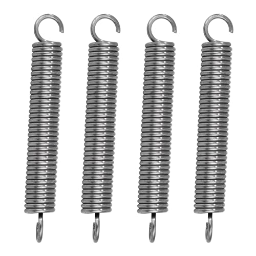 GUNGY Zugfedern mit Haken Edelstahl Zugfeder Spannfeder 55mm Außendurchmesser 8mm Drahtdurchmesser 1,2 mm Hakenwinkel 90 Grad Maximale Zugkraft 4,2kg 1,2x8x55mm 10 Stück von GUNGY